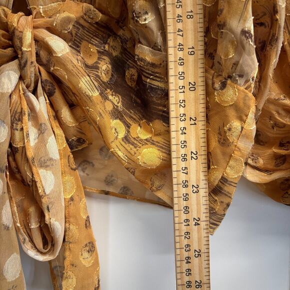 Marc New York Womens Boho Semi-Sheer Polka Dot Night Out Top Size M Gold Holiday - Picture 5 of 7